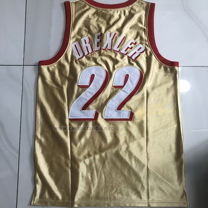 Camiseta Portland Trail Blazers Clyde Drexler #22 Mitchell & Ness 1991-92 Oro